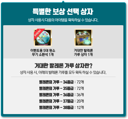특별한 보상 선택 상자