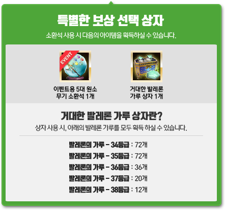 특별한 보상 선택 상자