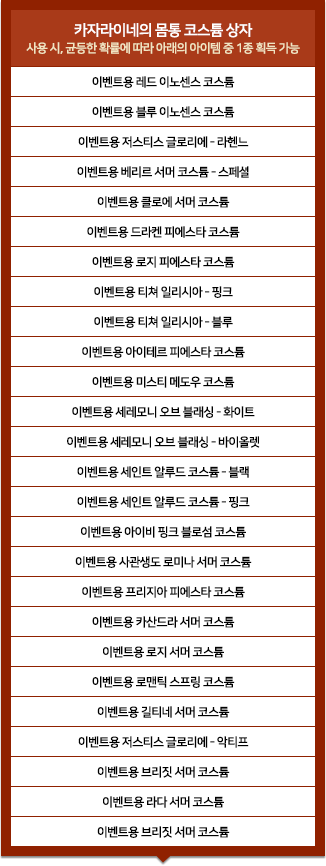 카자라이네의 몸통 코스튬 상자